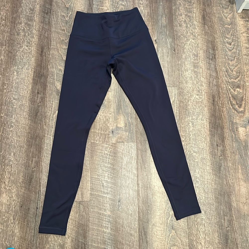90 degree navy fleece lined leggings full length